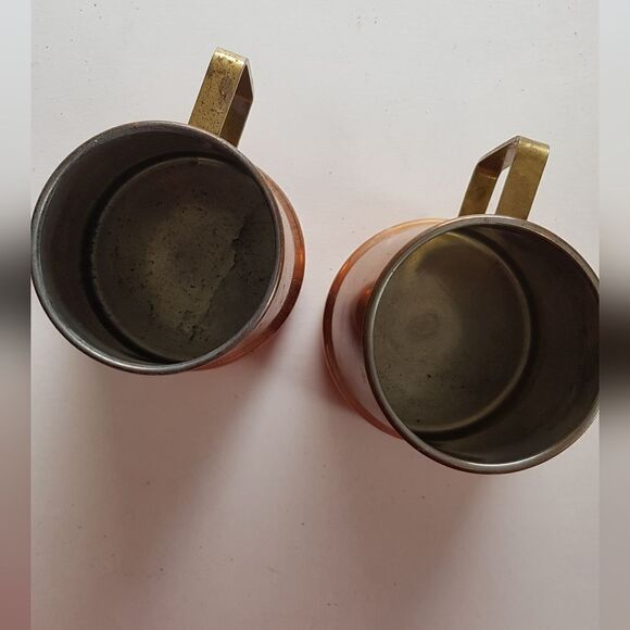 VINTAGE Two (2)  Copper Brass Handle Beer Steins/Mugs/Mule * Excellent C… - Picture 2 of 8